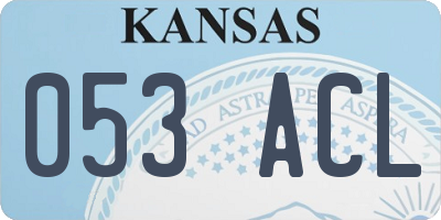 KS license plate 053ACL