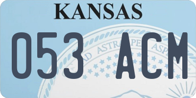 KS license plate 053ACM