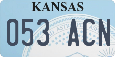KS license plate 053ACN