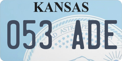 KS license plate 053ADE