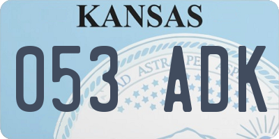 KS license plate 053ADK