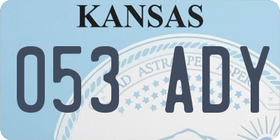 KS license plate 053ADY