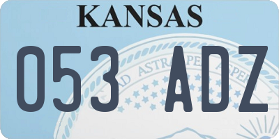 KS license plate 053ADZ