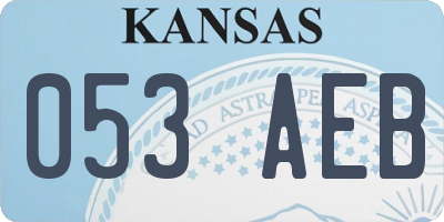 KS license plate 053AEB