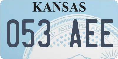 KS license plate 053AEE