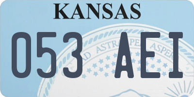 KS license plate 053AEI