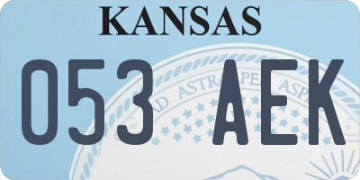 KS license plate 053AEK