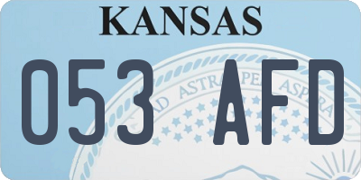 KS license plate 053AFD