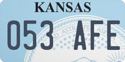 KS license plate 053AFE
