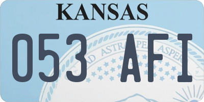 KS license plate 053AFI