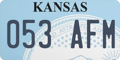 KS license plate 053AFM