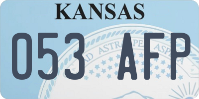 KS license plate 053AFP