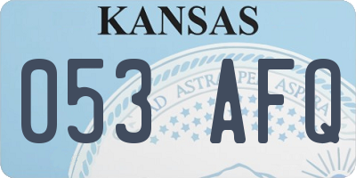 KS license plate 053AFQ