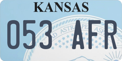 KS license plate 053AFR