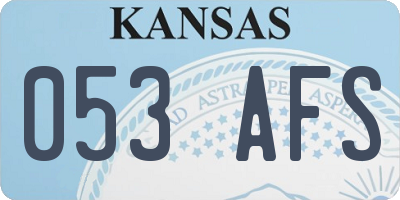 KS license plate 053AFS