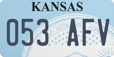 KS license plate 053AFV
