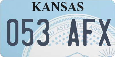 KS license plate 053AFX