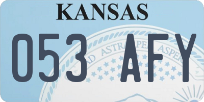 KS license plate 053AFY