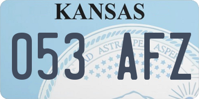KS license plate 053AFZ