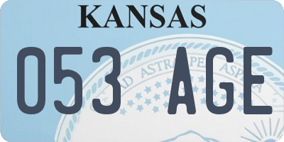 KS license plate 053AGE