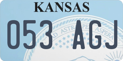 KS license plate 053AGJ