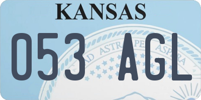 KS license plate 053AGL