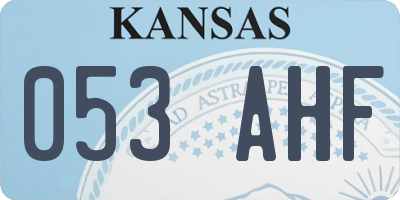 KS license plate 053AHF