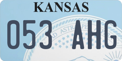 KS license plate 053AHG