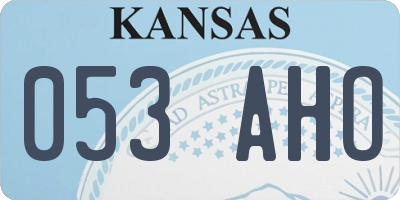 KS license plate 053AHO