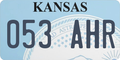 KS license plate 053AHR