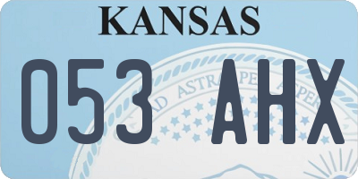 KS license plate 053AHX