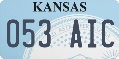 KS license plate 053AIC