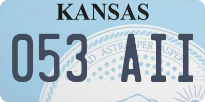 KS license plate 053AII