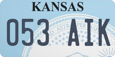 KS license plate 053AIK