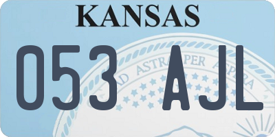 KS license plate 053AJL