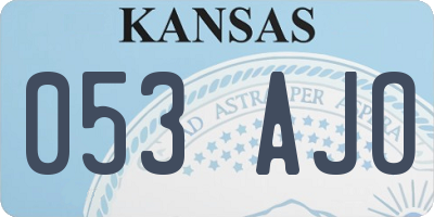 KS license plate 053AJO