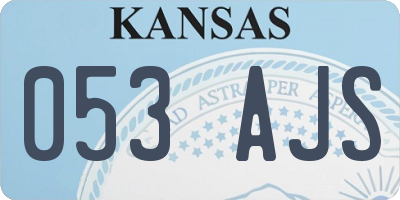 KS license plate 053AJS