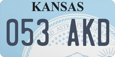 KS license plate 053AKD