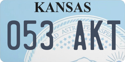KS license plate 053AKT