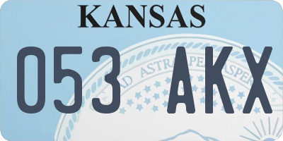 KS license plate 053AKX