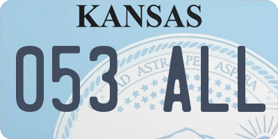 KS license plate 053ALL