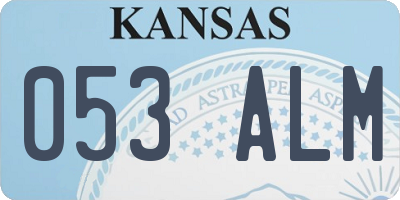 KS license plate 053ALM