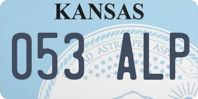 KS license plate 053ALP