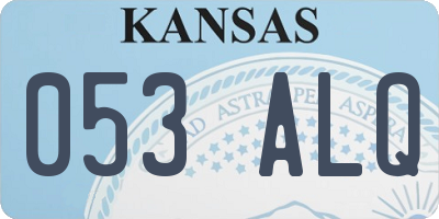 KS license plate 053ALQ