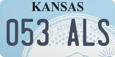 KS license plate 053ALS