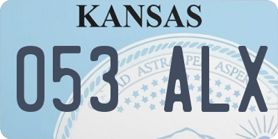 KS license plate 053ALX