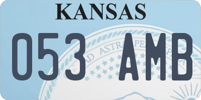 KS license plate 053AMB