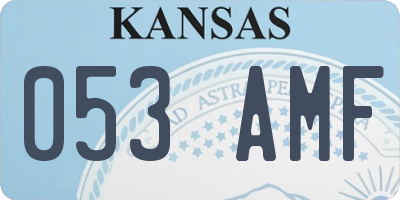 KS license plate 053AMF