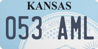 KS license plate 053AML