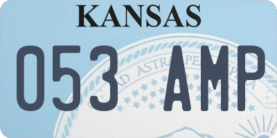 KS license plate 053AMP